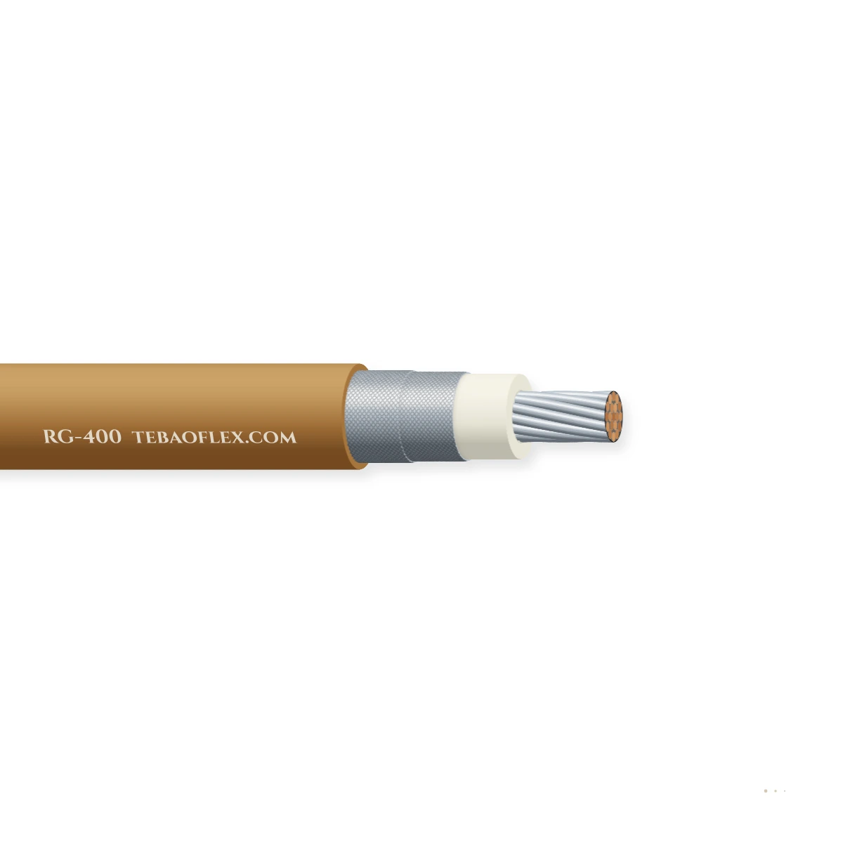 RG-400 Doble-Apantallado Coaxial Cable – vista lateral