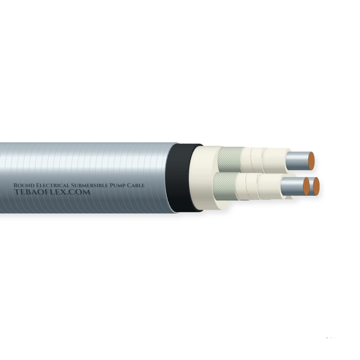 Redondo Eléctrico Sumergible Bomba Cable – vista lateral