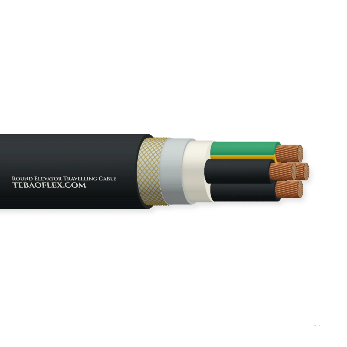 Round Elevator Travelling Cable — horizontal cutaway