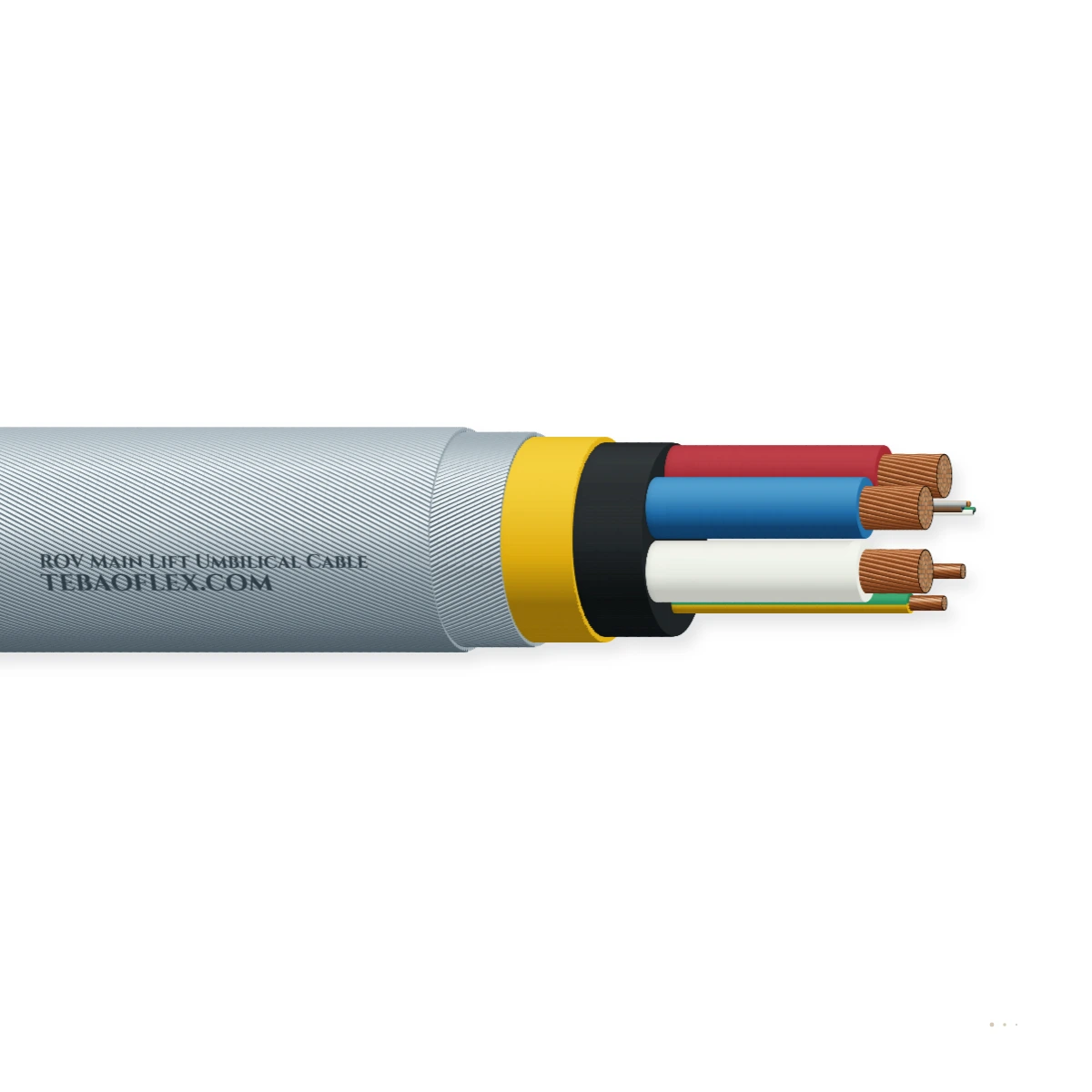 ROV Principal Elevación Umbilical Cable – vista lateral