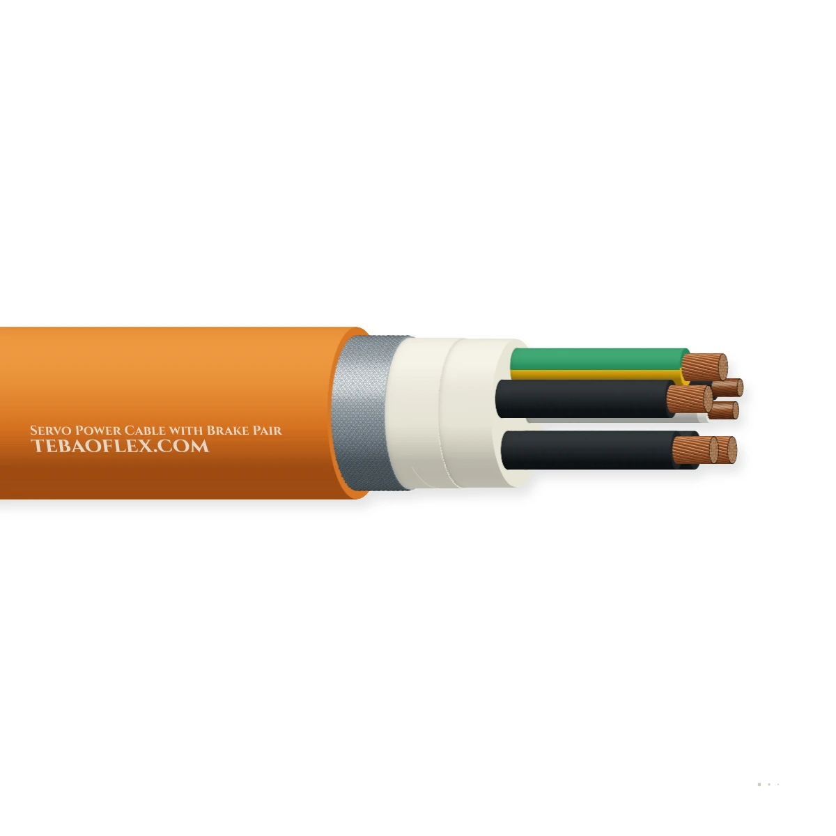 Servo Potencia Cable con Brake Par – vista lateral