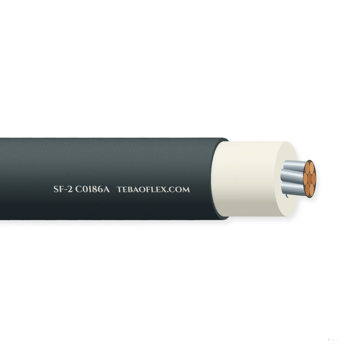 Silicone Fiberglass Fixture Wire — horizontal cutaway