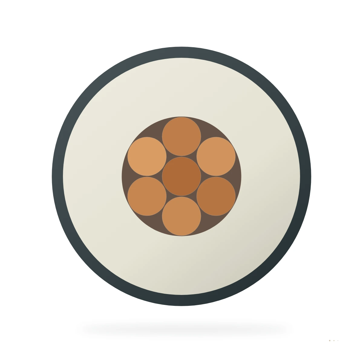 Silicone Fiberglass Fixture Wire — end cross section