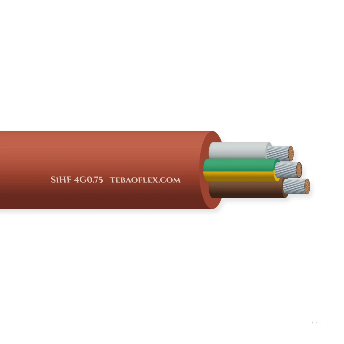 Silicone Rubber Multicore High Temperature Cable — horizontal cutaway