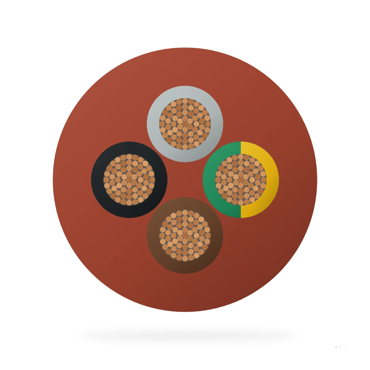 Silicone Rubber Multicore High Temperature Cable — end cross section