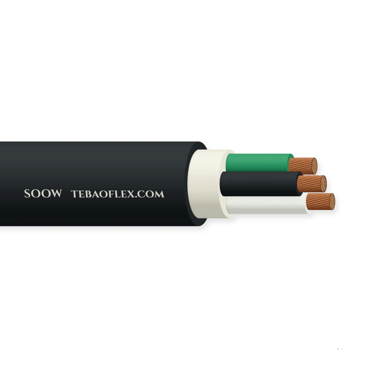 Cable portátil flexible SOOW de 600 V y SJOOW de 300 V – vista lateral