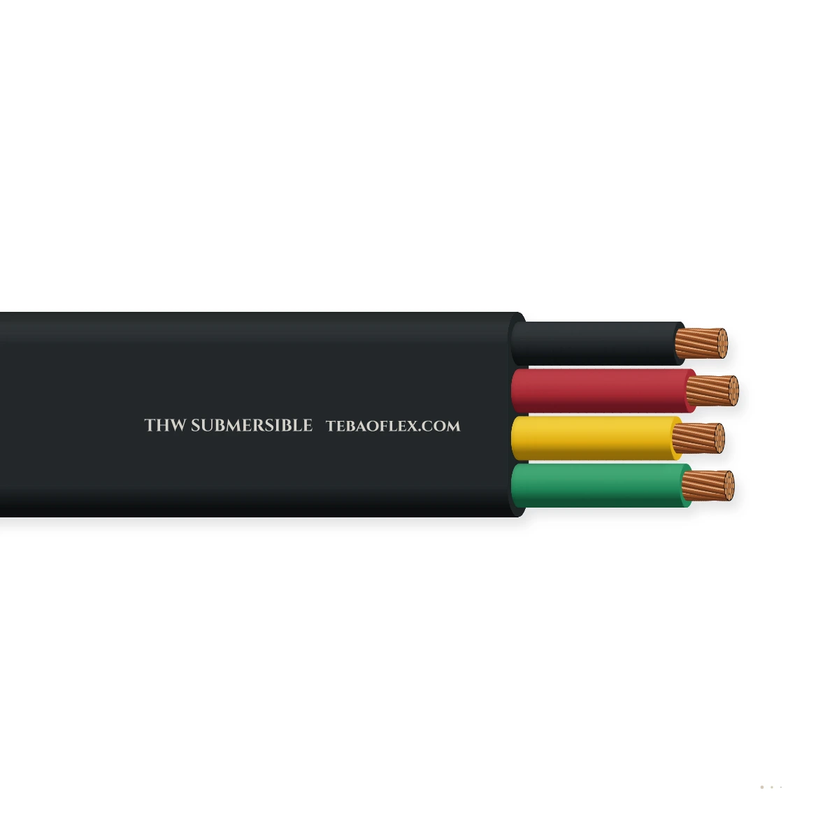 Flat Submersible Pump Cable — horizontal cutaway