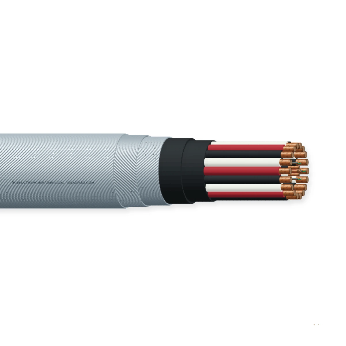 Subsea Trencher Umbilical — horizontal cutaway