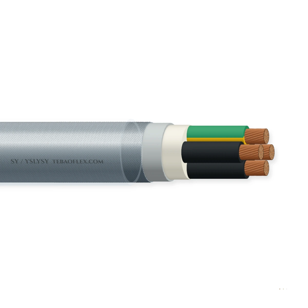 SY / YSLYSY Acero Alambre Trenzado Cable de control – vista lateral