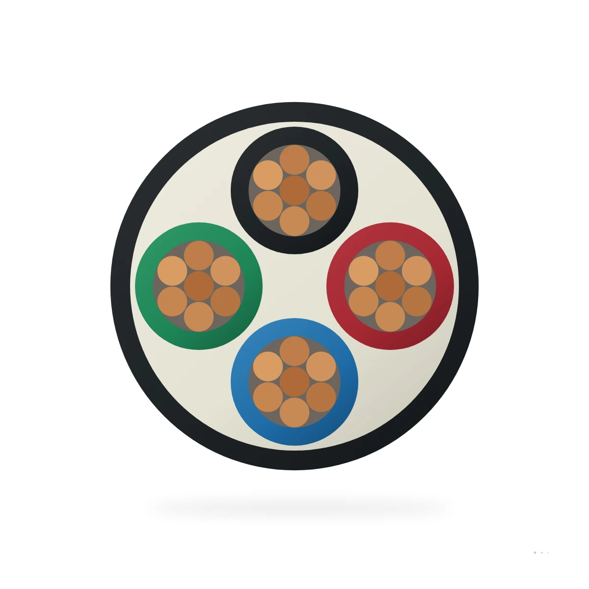 TC / TC-ER TC/TC-ER Industrial Bandeja Cable – sección transversal