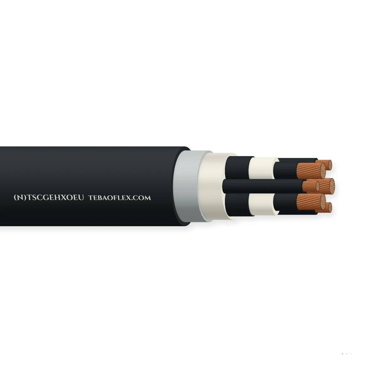(N)TSCGEHXOEU Tripolar Resistente a la torsión Bobinado-Turbina MV/HV – vista lateral