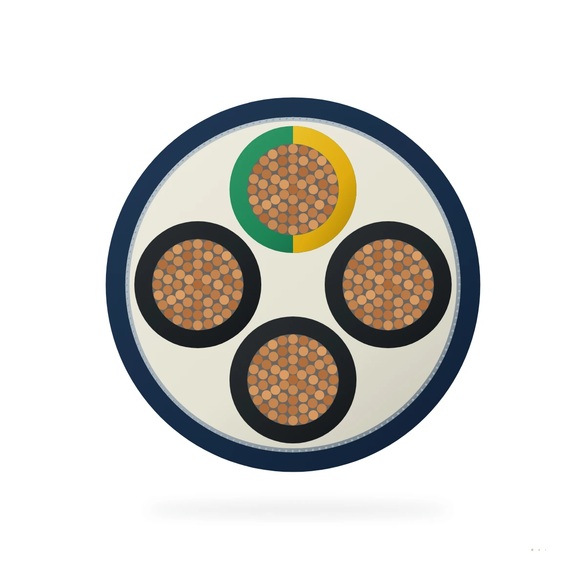 Torsion-Resistant Robot Control Cable — cable cross-section