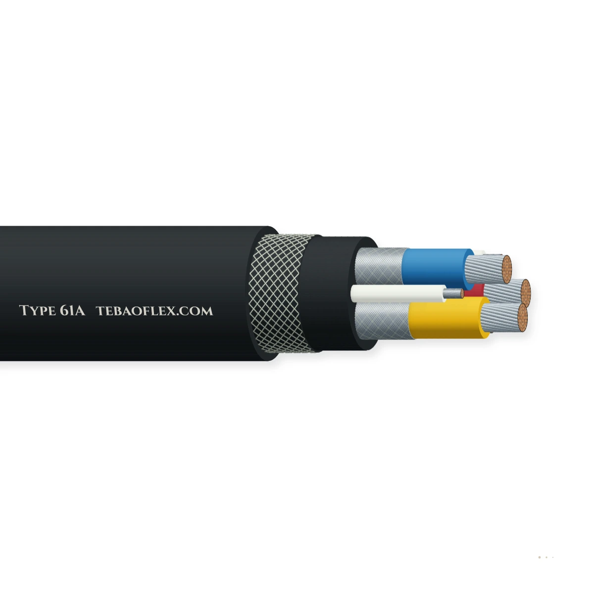 Cable minero de arrastre SANS Type 61A 640/1100 V – vista lateral