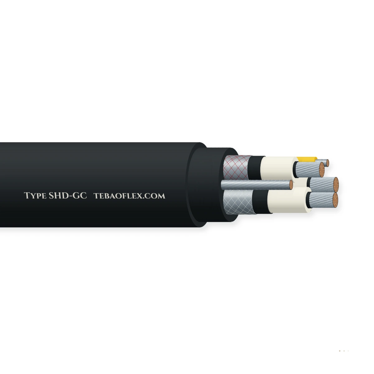 Cable minero apantallado de arrastre Type SHD-GC 2-25 kV – vista lateral