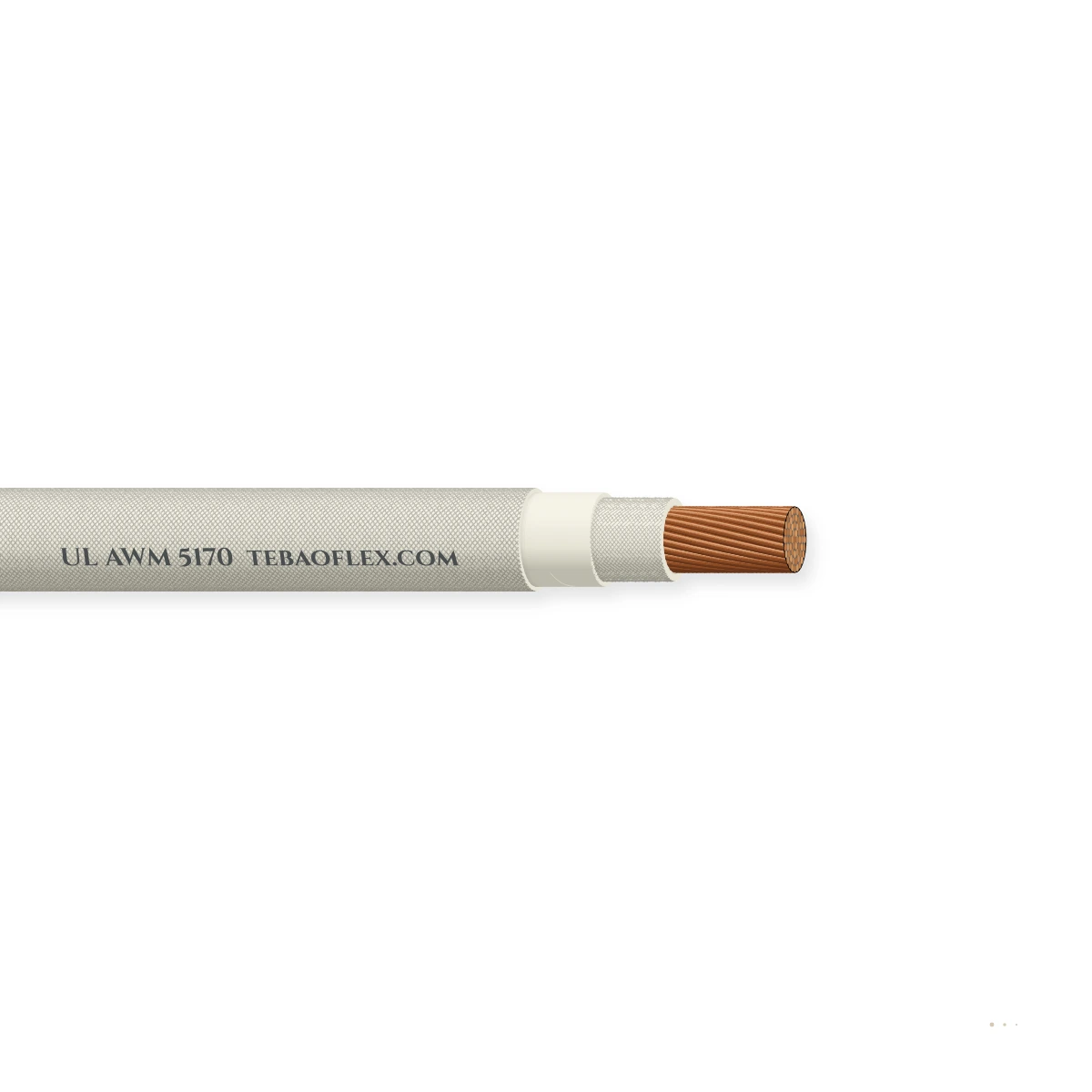 UL AWM 5170 450°C Con cinta de mica y Vidrio-Trenza De alta temperatura – vista lateral