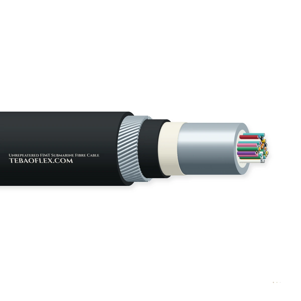Unrepeatered FIMT Submarine Fibre Cable — horizontal cutaway