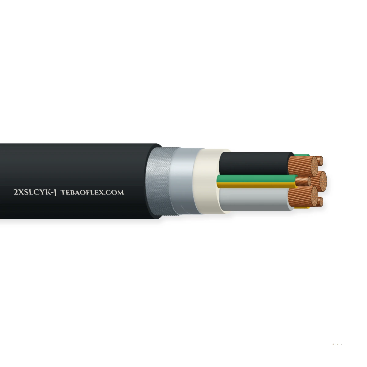 2XSLCYK-J XLPE -Aislado Doblemente apantallado VFD Motor Cable – vista lateral